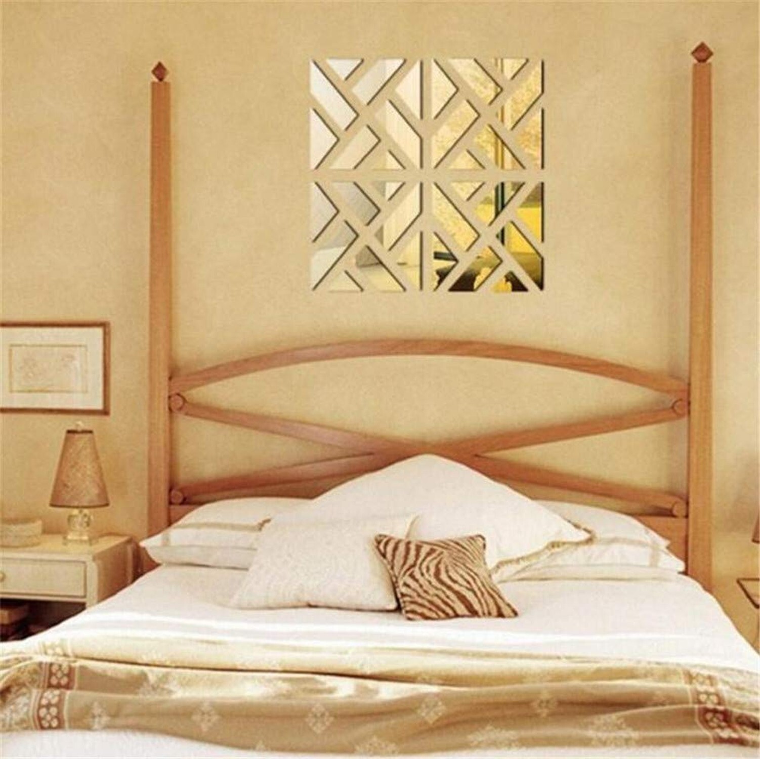3D Mirror Wall Stickers, 4 Pcs Acrylic Crystal Art Wall Decal, Self Adhesive …