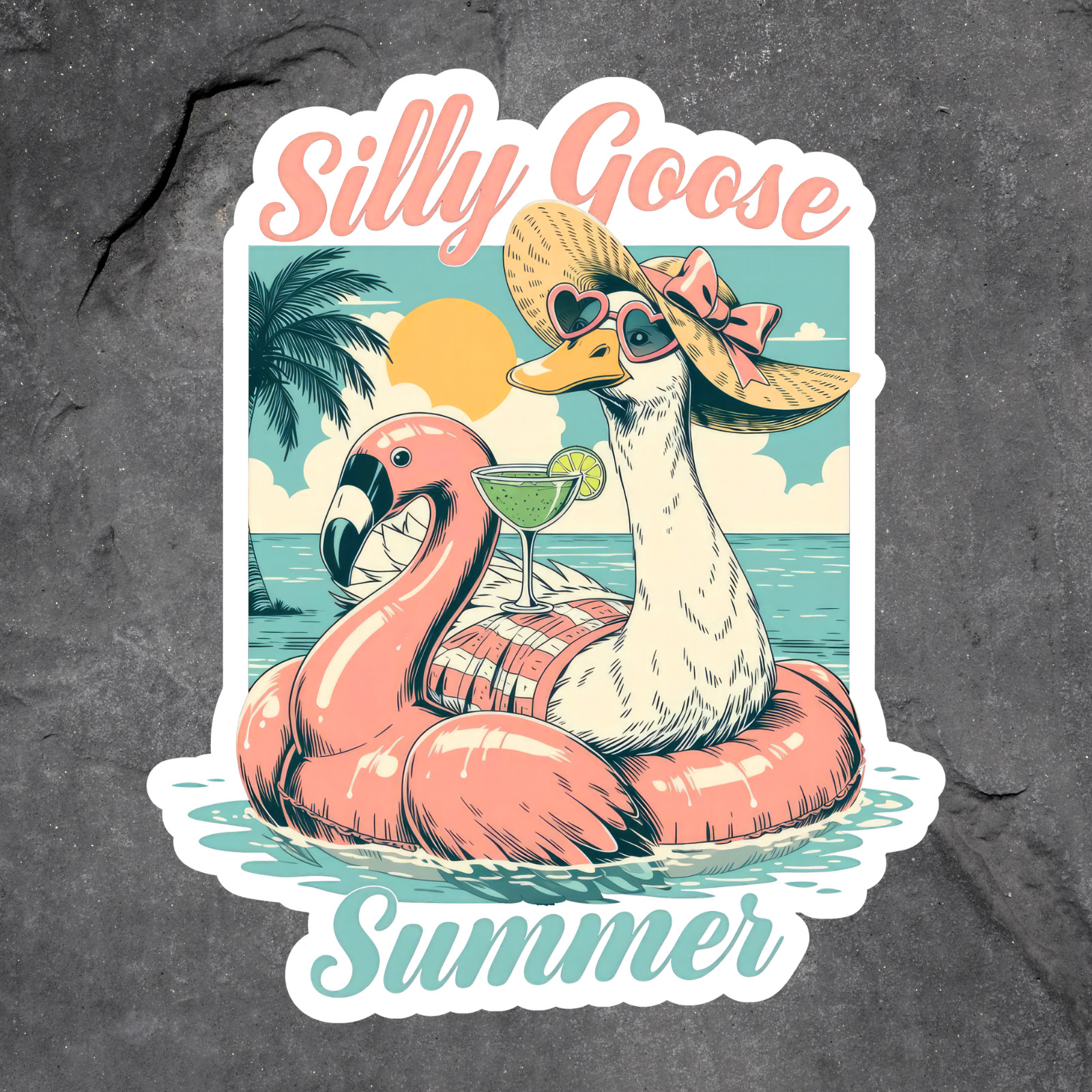 Goose Sticker Vinyl Decal Silly Goose Summer Funny Beach Flamingo Pool Float
