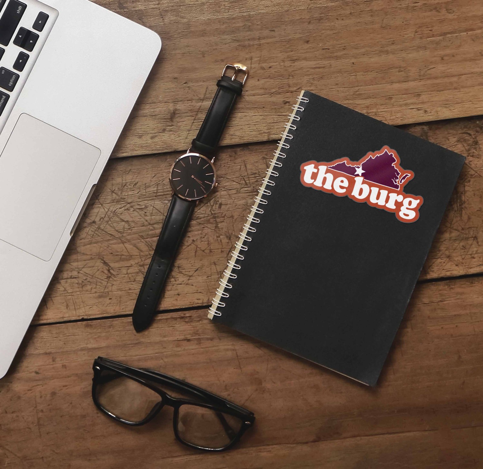 The Burg Virginia Outline Sticker – Cute Blacksburg VA Decal