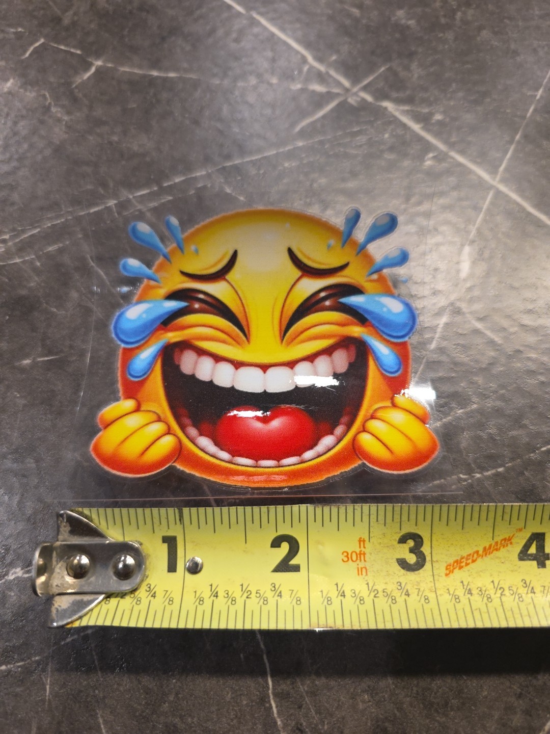 Laughing Cry Smiley Face Emoji Balled Fists UVDTF Decal Sticker Waterproof USA