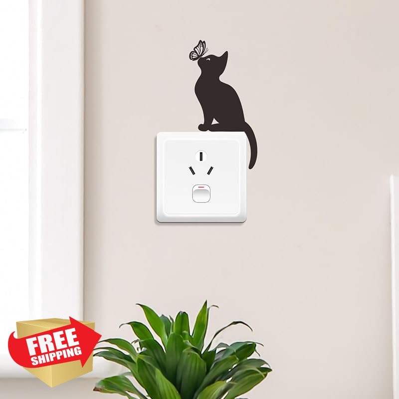 Generic Cat Butterfly Light Switch Decals