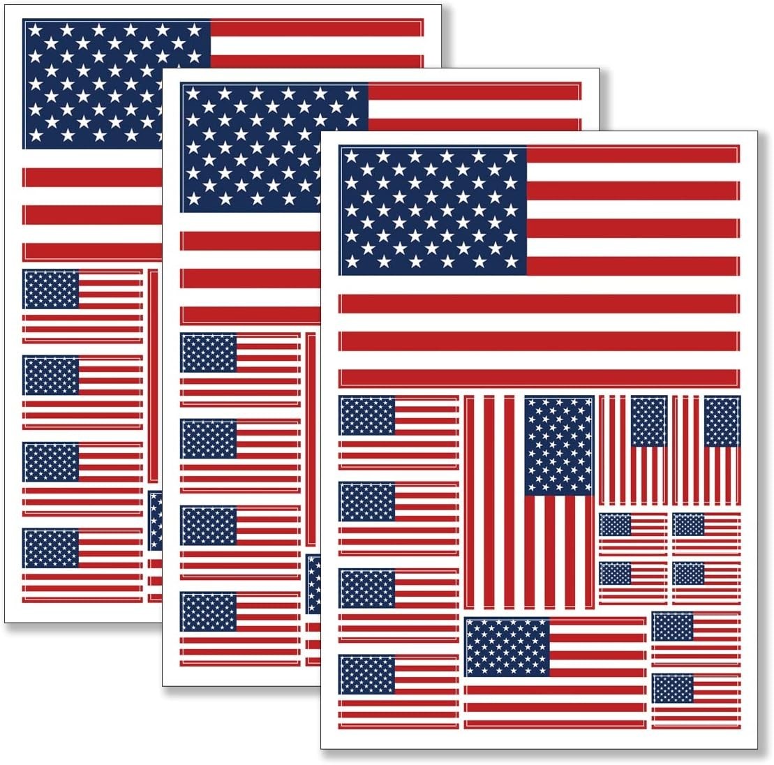 US American Flag Sticker USA Decal In Multiple Sizes 3 Pack 11.7 X 8.3 Inches