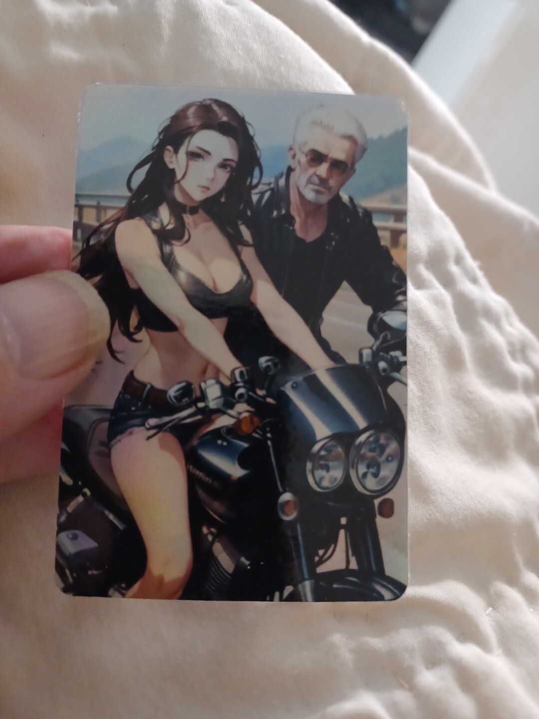 Original Print Decal 2.5 X 3 Group Of 6 Iridescent Holographic Bikers Harley