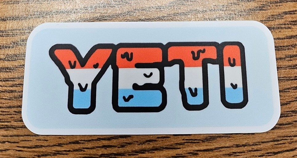 🎆YETI Limited Edition 4th Of July Stickers 🎇 Bomb Pop YETI Logo Red White Blue