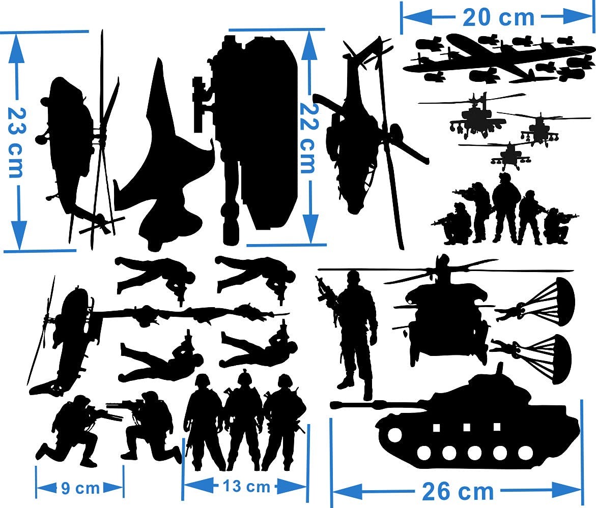 Army Tank Wall Decors Set for Wall Solider Military Helicopter Wall Stickers …