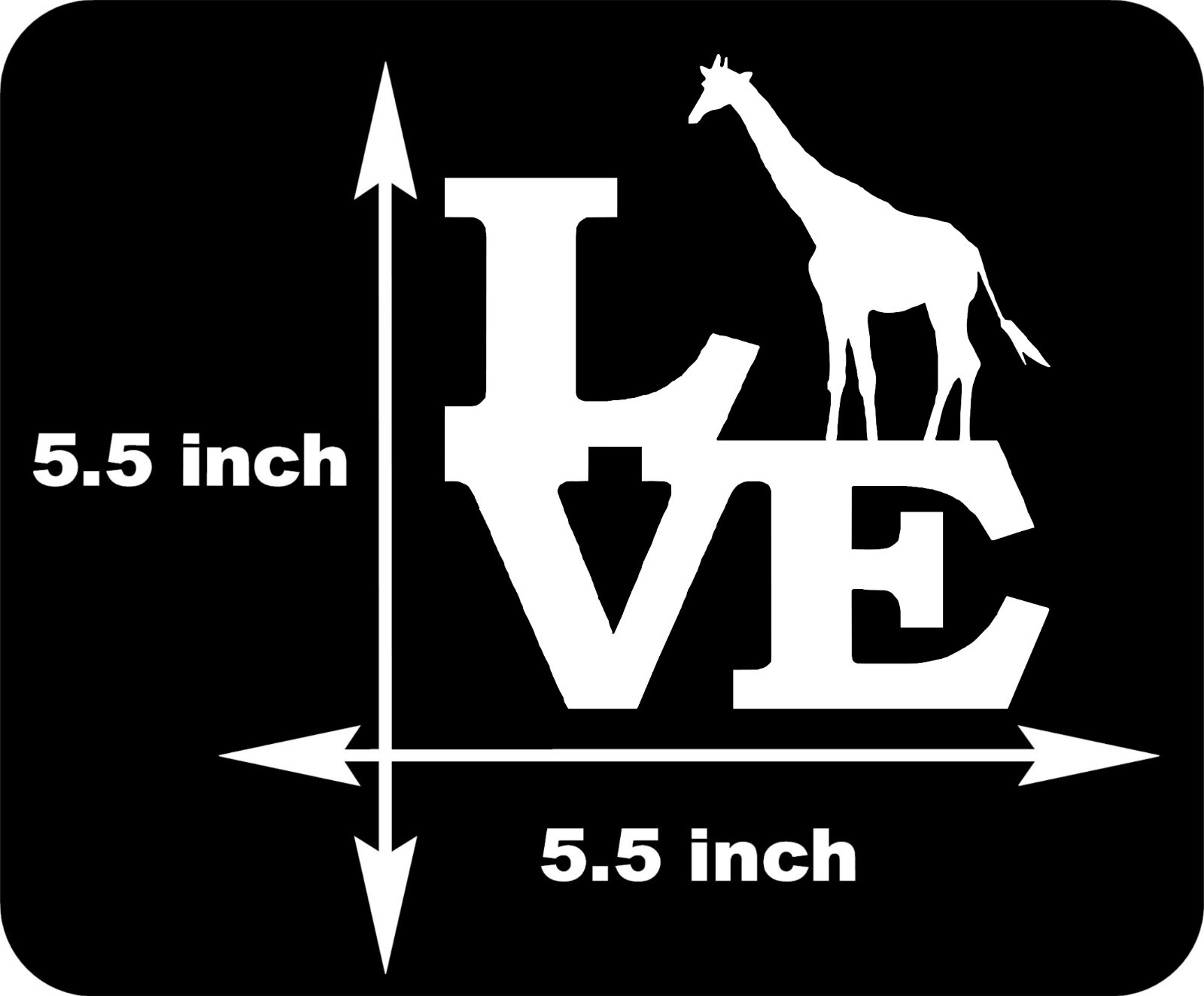 Giraffe Love Premium Quality Vinyl Decal car truck 5.5" x 5.5"