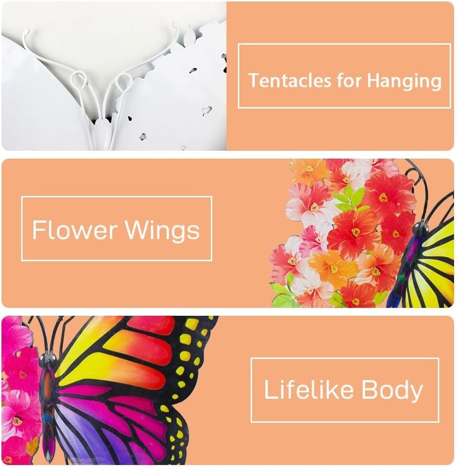 Stylish 4-Pack Butterfly Metal Wall Panels – Perfect for Outdoor Living Spaces