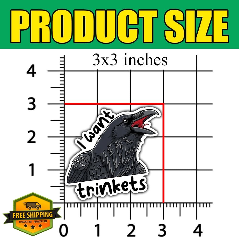 BAVAHA 10pcs 3in Raven Crow Stickers Pack