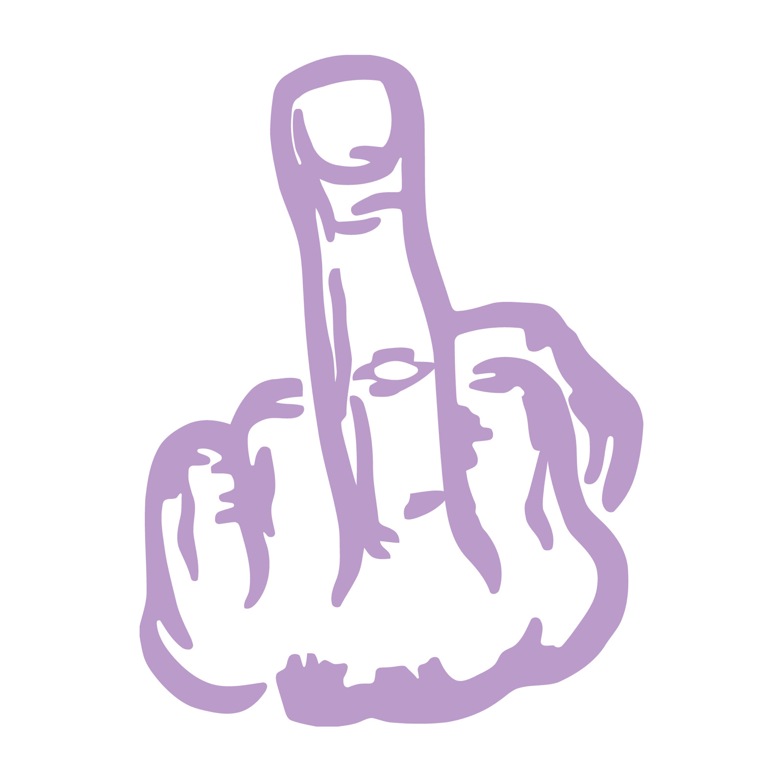 Middle Finger Die Cut Vinyl Decal No Background Multiple Colors Made in USA