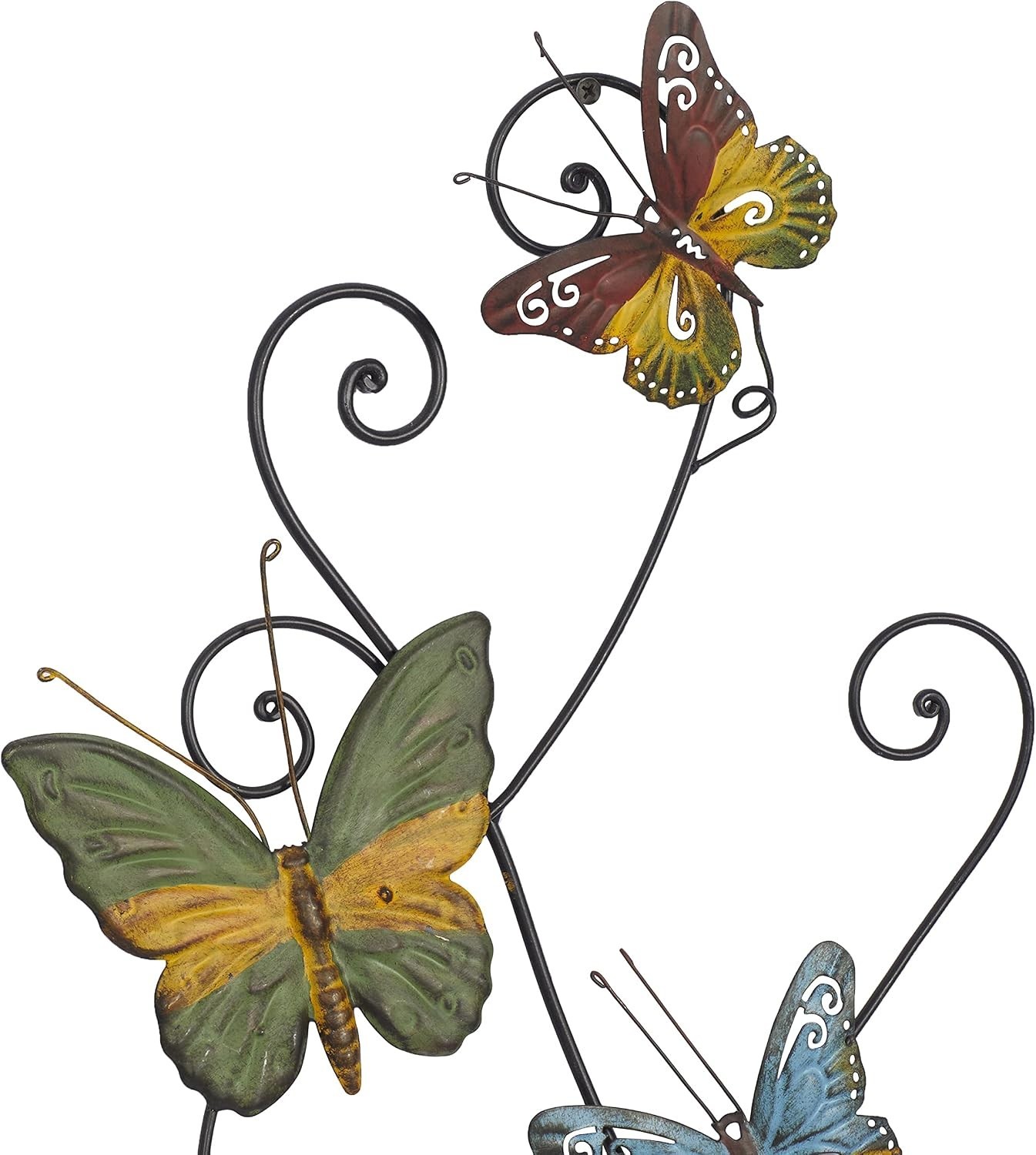Vibrant Metal Butterfly Scroll Wall Decor