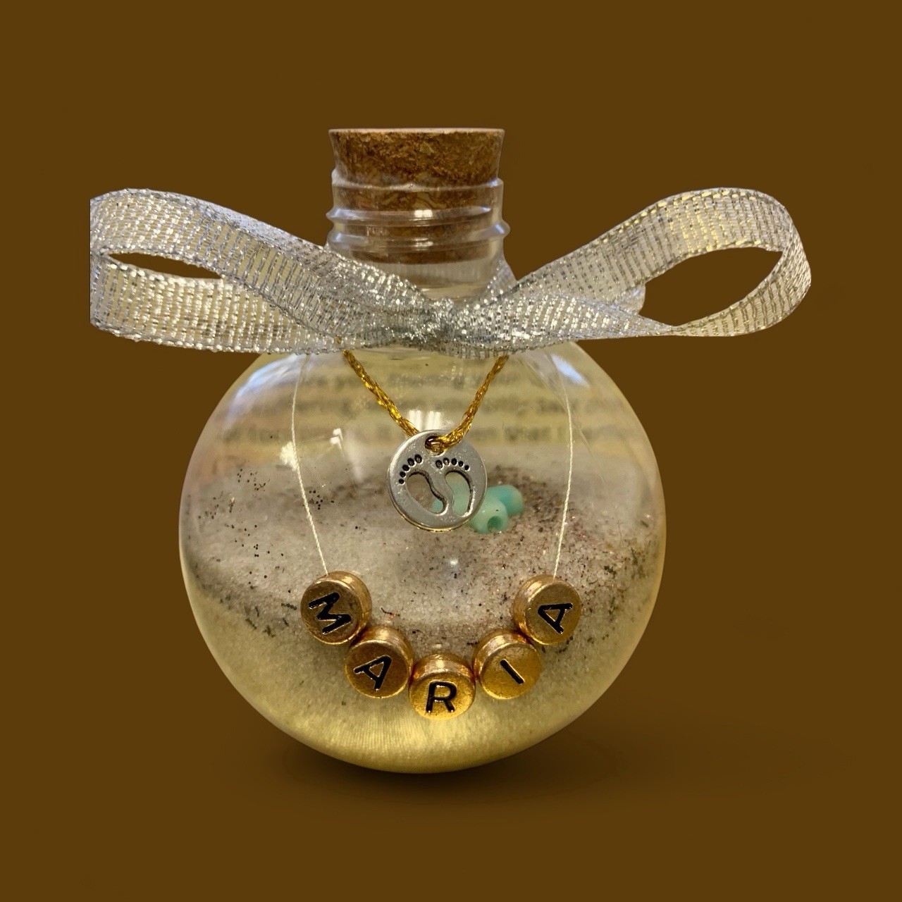 Footprints In The Sand Jesús Decorative Handmade Bottle Personalized Handcrafted