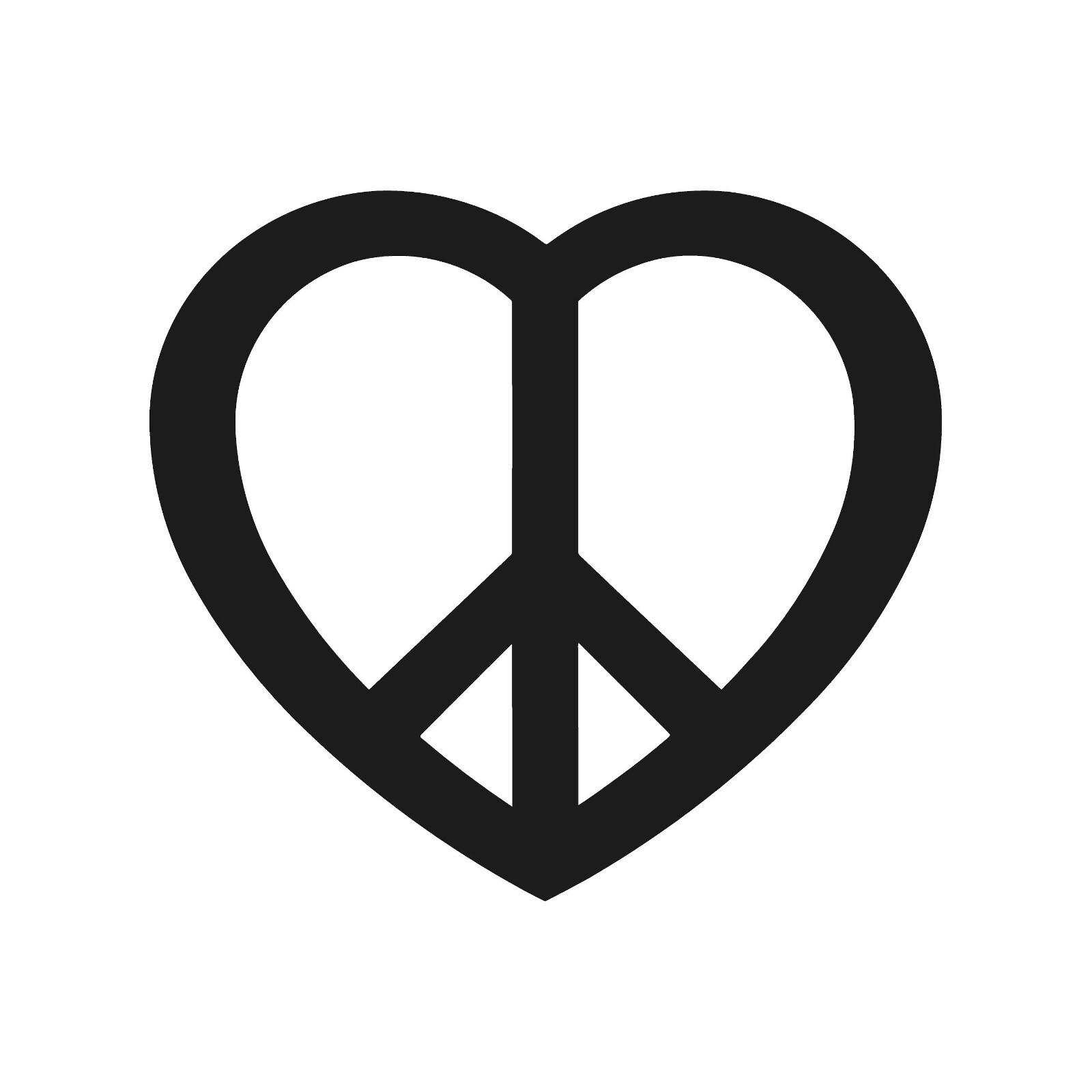 Peace Heart Shape Vinyl Decal Love Peace symbol Sticker