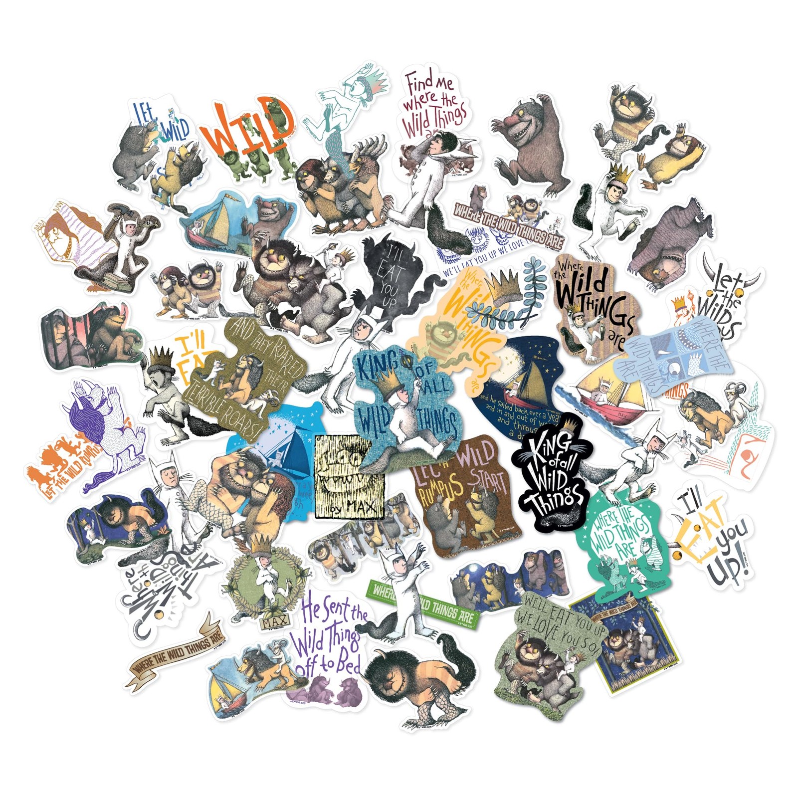 Conquest Journals Where The Wild Things are Clear Vinyl Decal Multi-colored