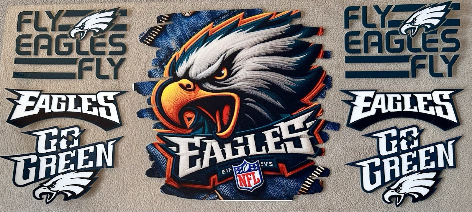 Philadelphia Eagles Football DIY Transfer Sticker Cup Wrap DIY Glasses Bottles