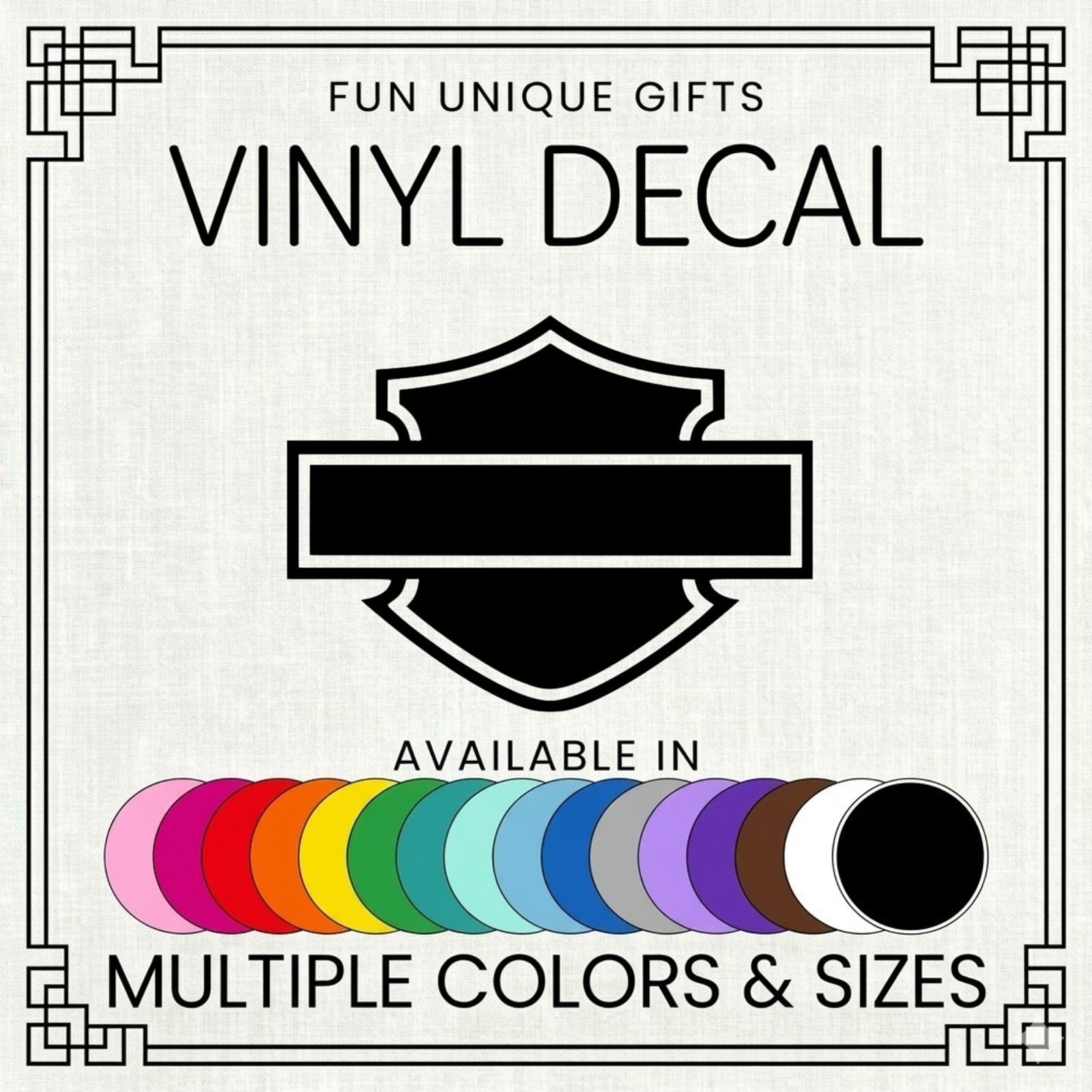 Harley Shield Vinyl Decal Sticker -Multiple Colors & Sizes- SHIPS FREE!