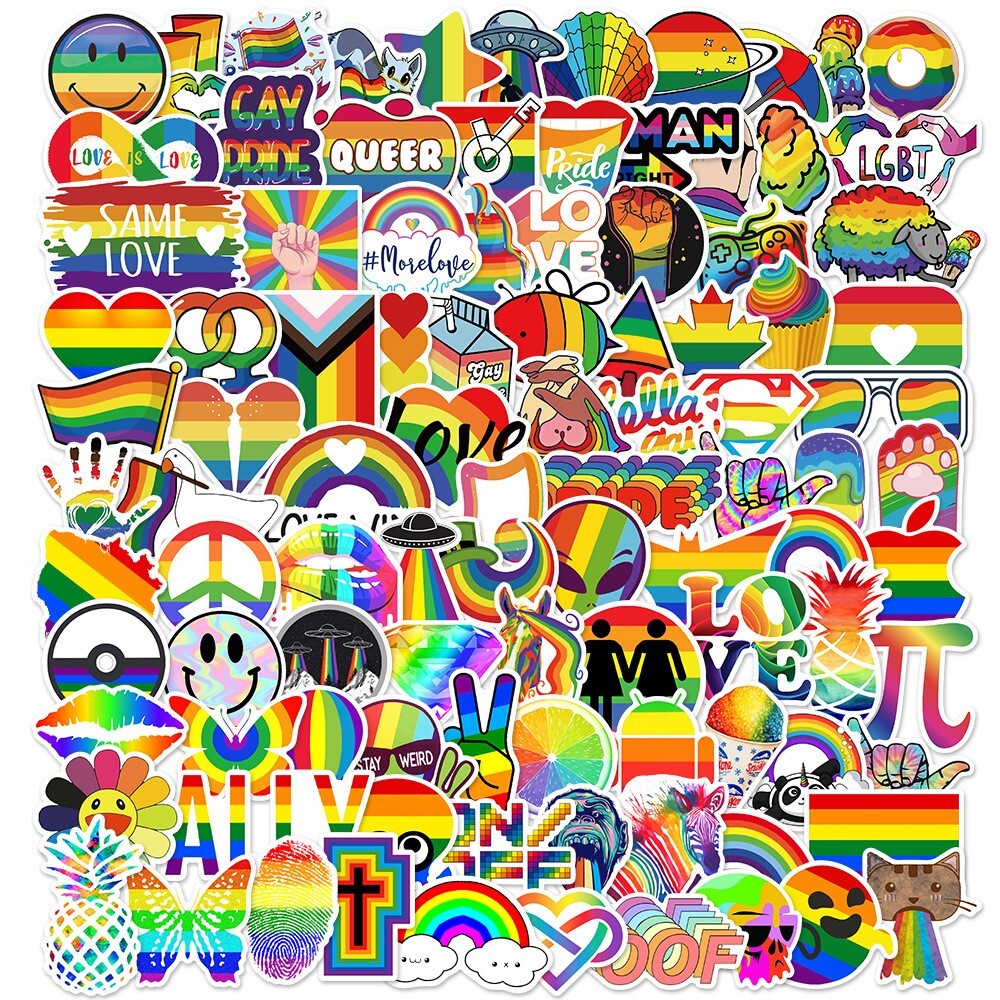200 pcs LGBTQ Pride Stickers, Gay Lesbian Equal LOVE Waterproof