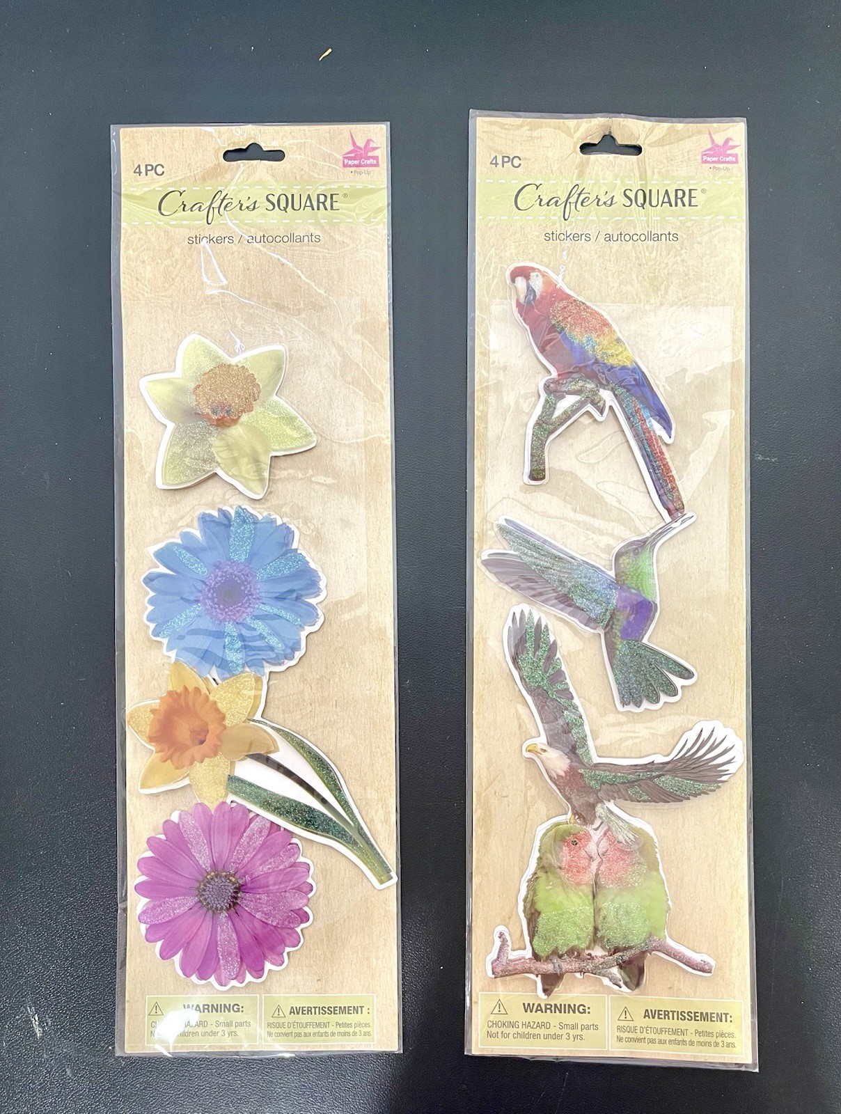 1 Of Each-Pop-up Birds & Flowers-3D Stickers-by Crafter's Square-NEW
