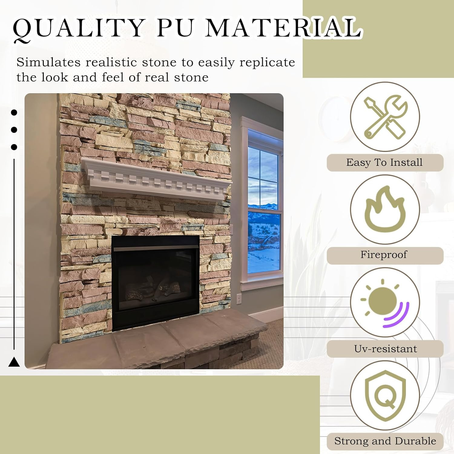 Extra Large Faux Stone Wall Panel for Stunning Indoor/Outdoor Decor