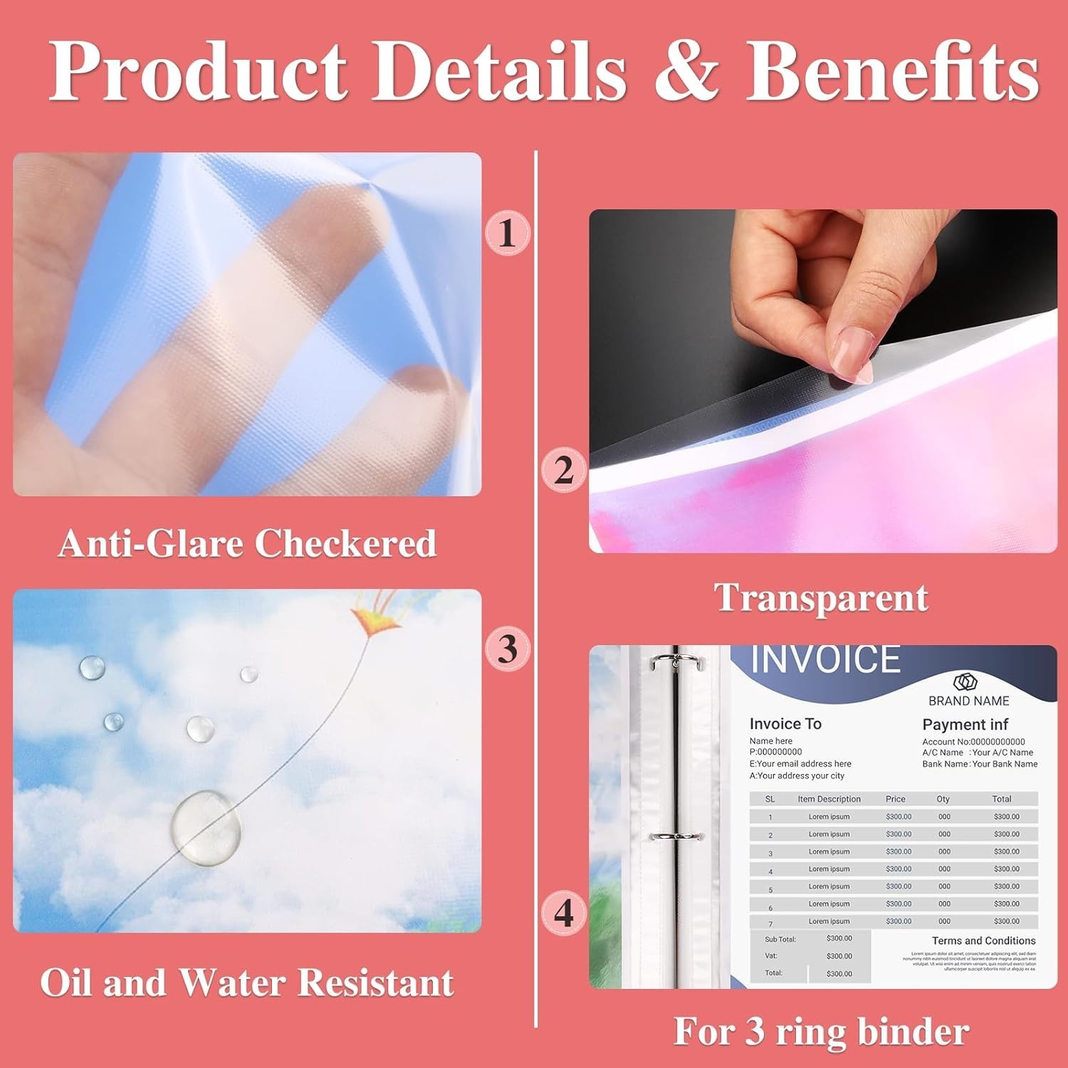 900 Pack Sheet Protectors 8.5 X 11 Inch Clear Page Protectors for 3 Ring Binder