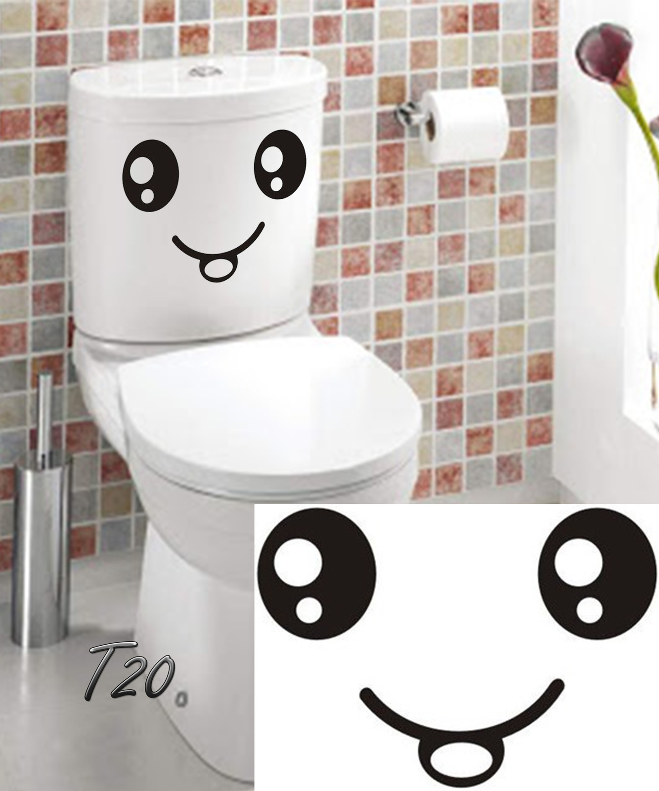 Funny Cartoon All Seeing Eyes Toilet Entrance Sign For Home Bathroom Restroom