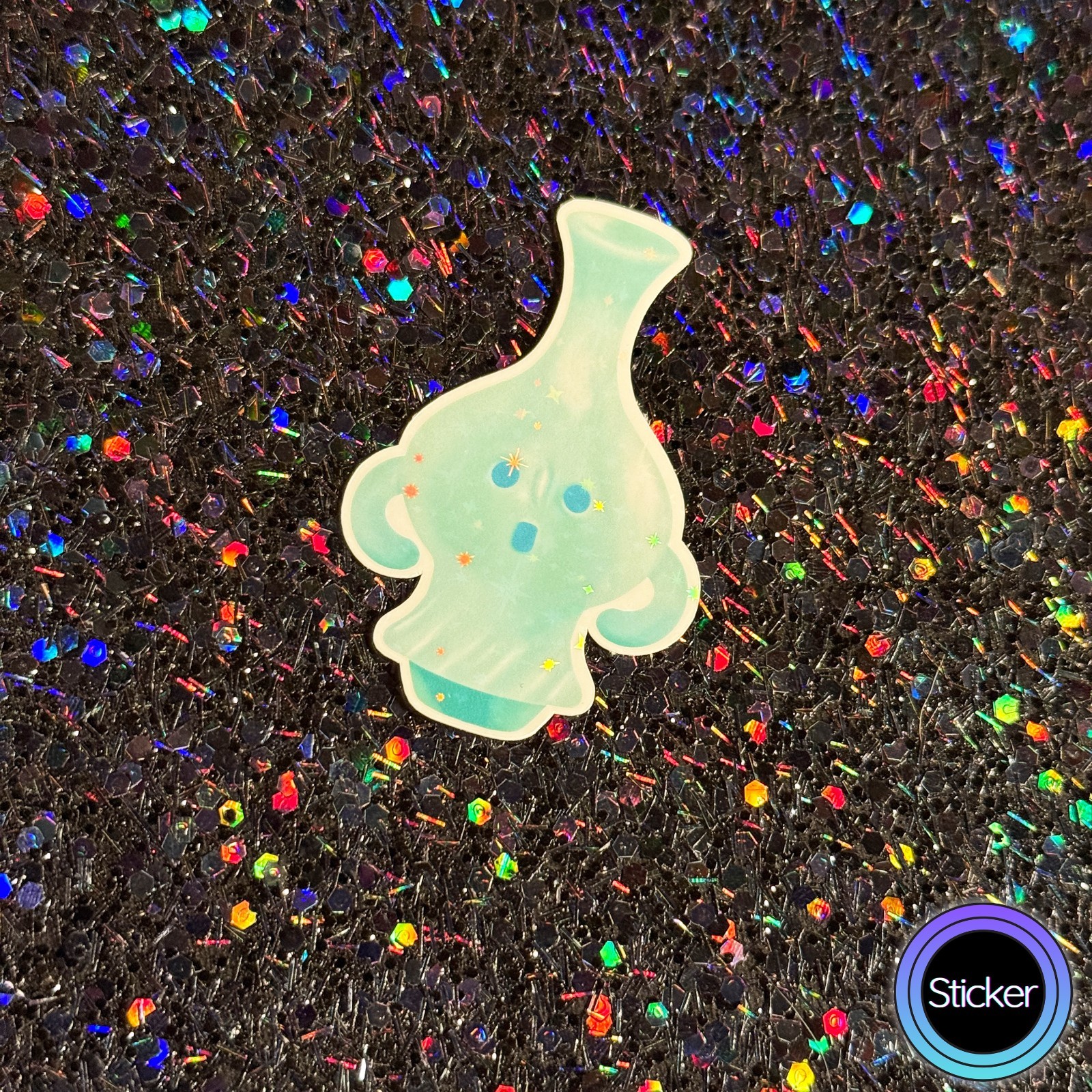 Animal Crossing Gyroid Sticker, Holographic