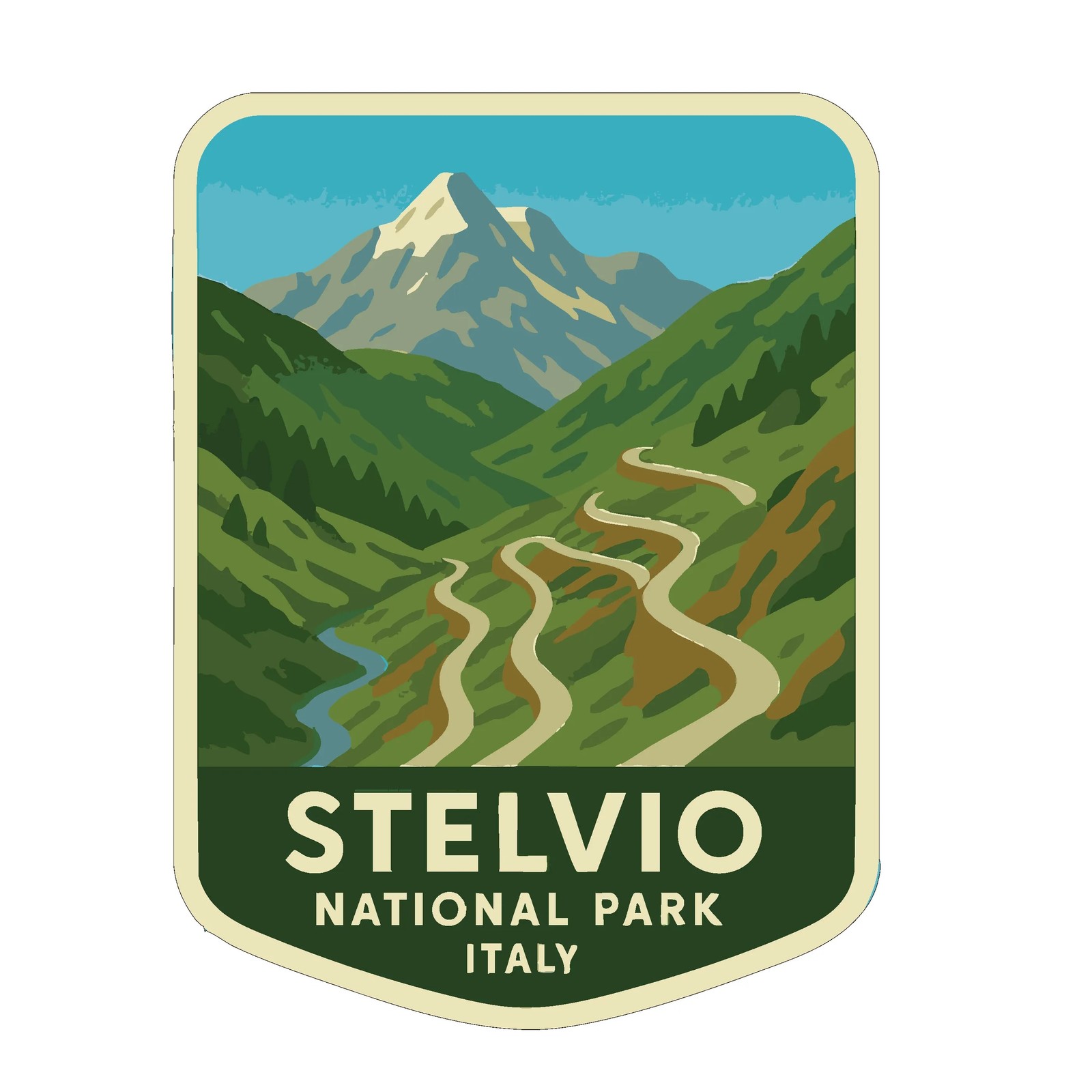 Stelvio Italy National Park Sticker Decal Vinyl Die-Cut World National Parks