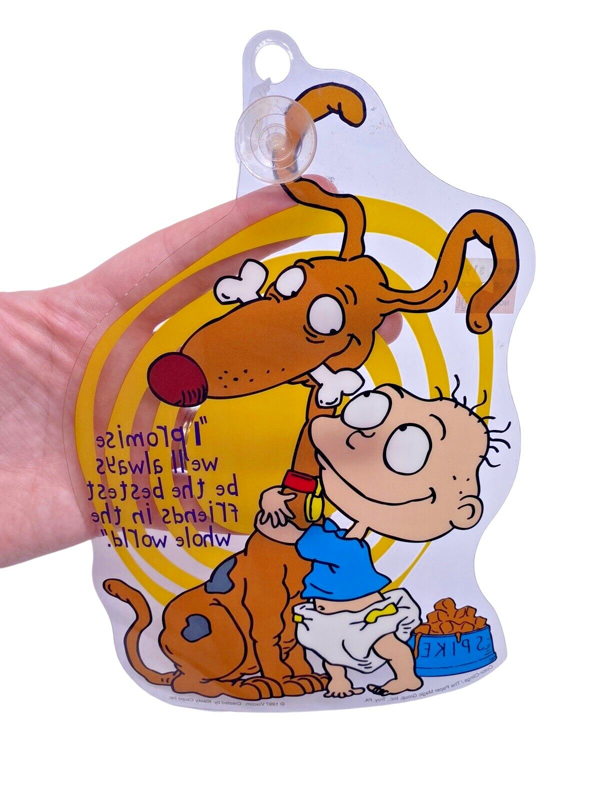 Rugrats Tommy & Spike the Dog Window Cling 90s 1997 Collectible Vintage