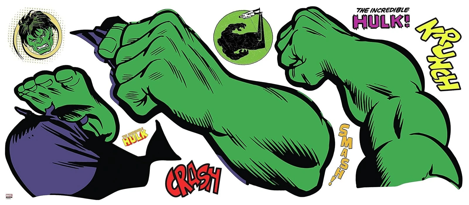 RMK3242GM Marvel Green Hulk Comic Giant Peel and Stick Wall Decals