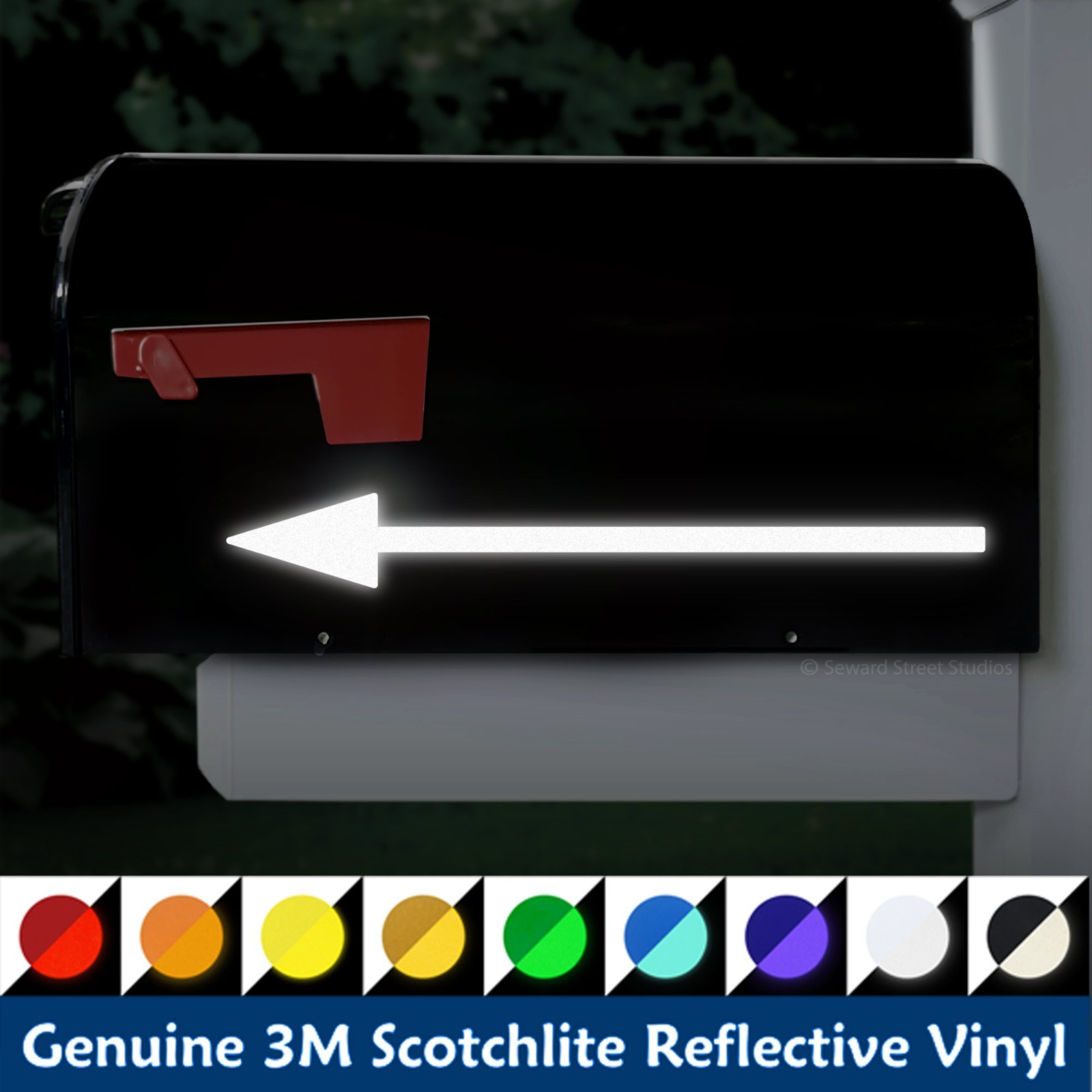 Set of 2 Reflective Mailbox Arrow Decals, Two Outdoor Arrow Stickers #1391R-SZ
