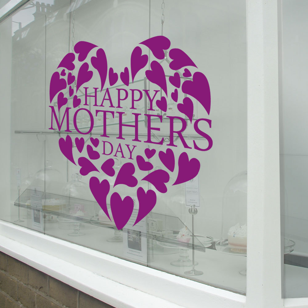 Happy Mothers Day Wall & Window Stickers Mother Decals Shop Window Display A338