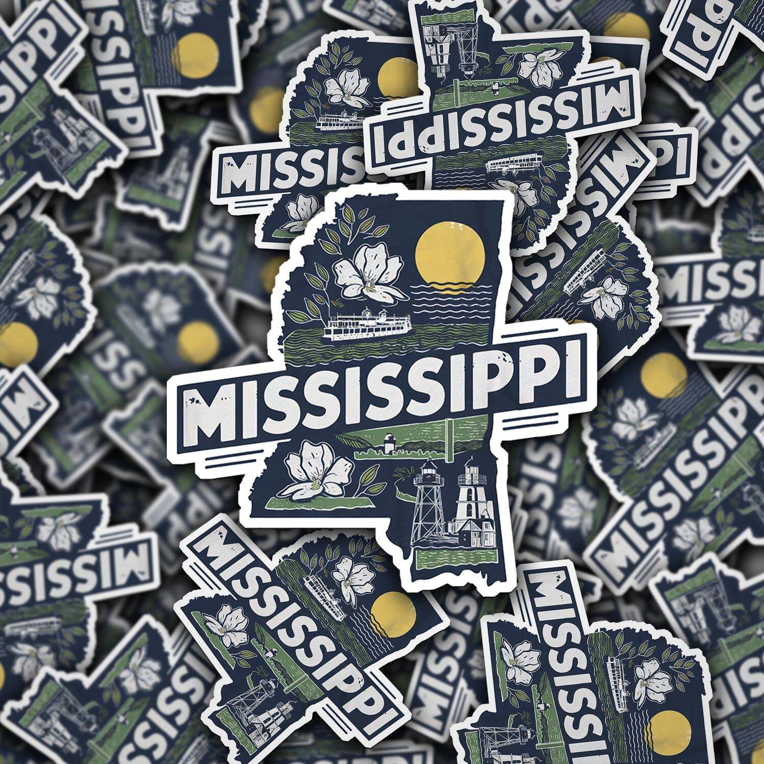 Retro Vinyl State Sticker – Mississippi