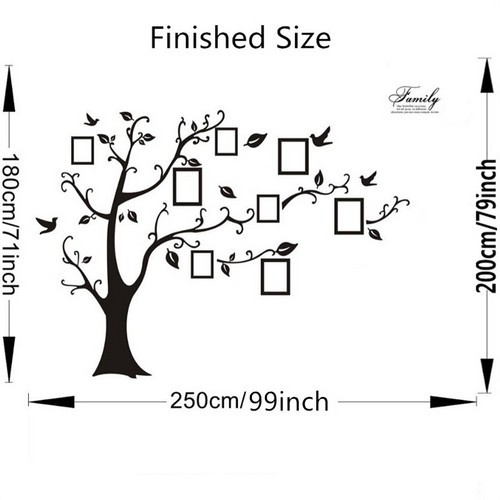 Family Tree Wall Decal Sticker Large Vinyl Photo Picture Frame Removable US Gift