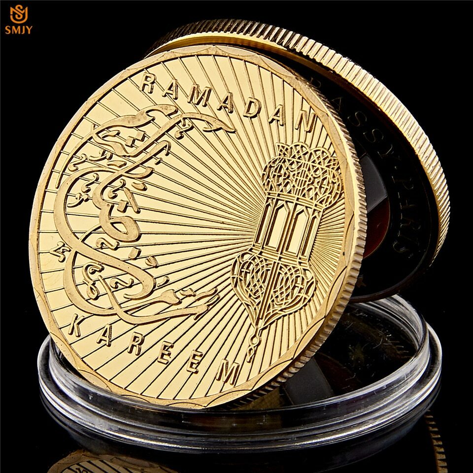 Ramadan Kareem Octagonal Saudi Arabic Islamic Gold Plated Replica Collectible