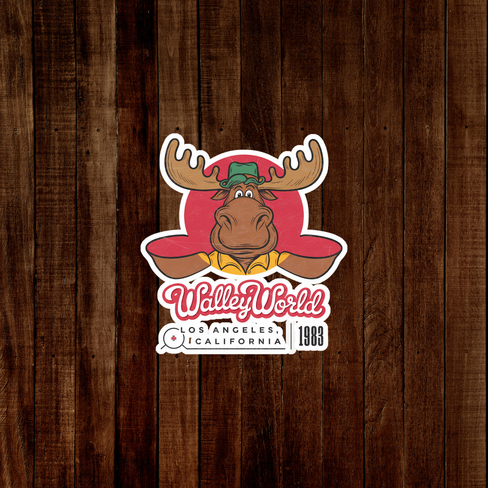 Vintage 1983 Walley World Los Angeles California Moose Sticker #2062