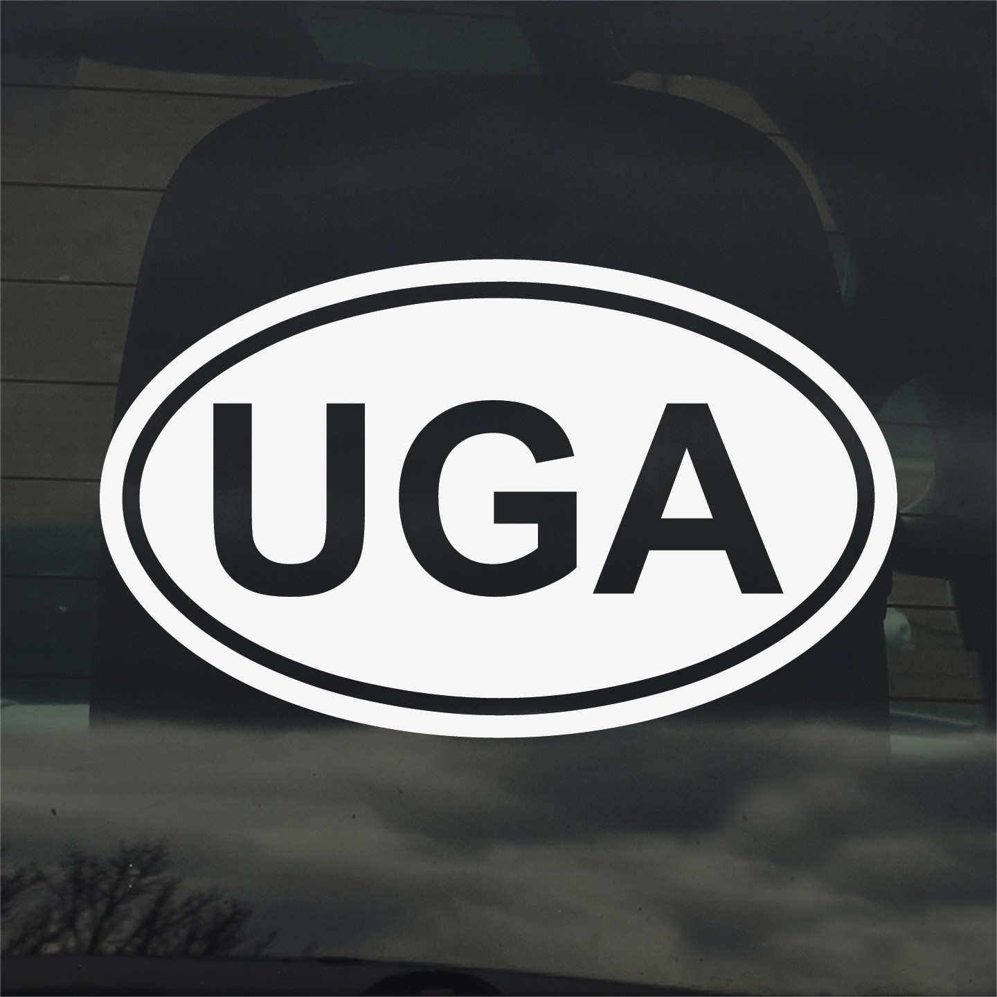 Uganda UGA Oval Country Code Vinyl Decal Sticker for Car Window Laptop Gift