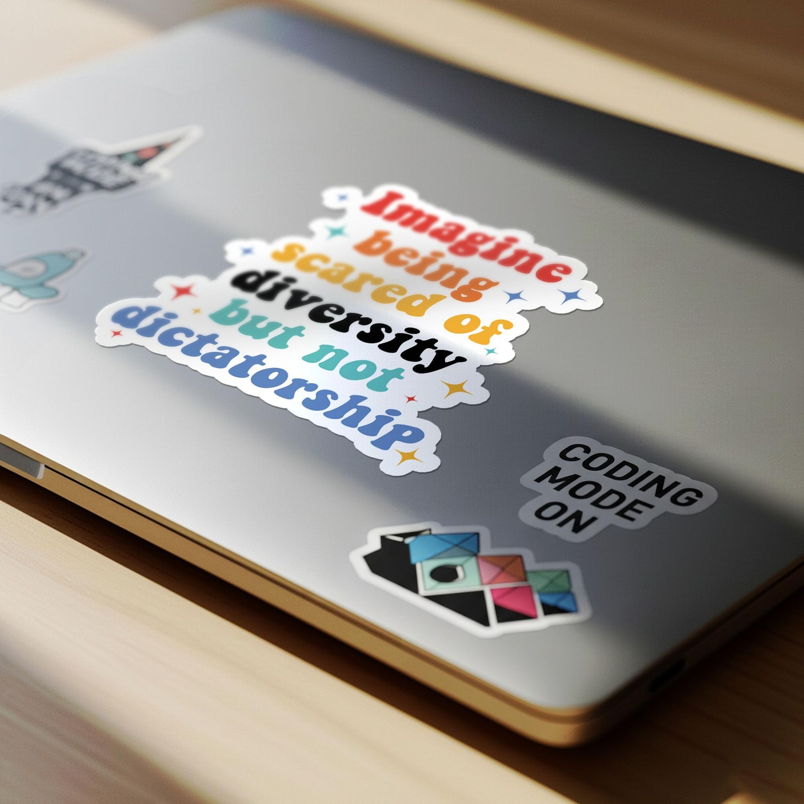 (3Pcs) Imagine Being Scared of Diversity But Not Dictatorship Stickers | Demo…