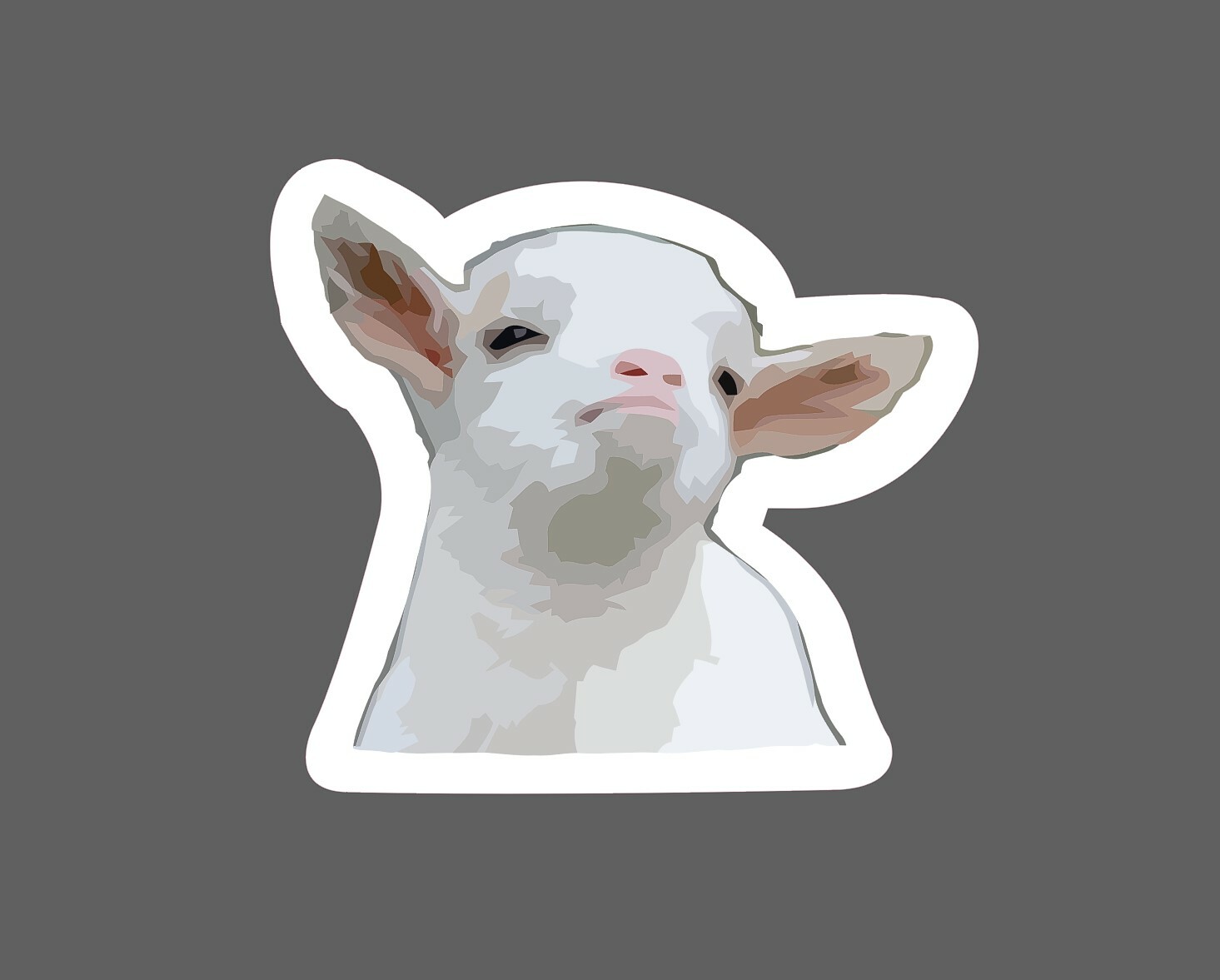 Baby Goat Sticker Smile Cute Waterproof – Buy Any 4 For $1.75 Each Storewide!
