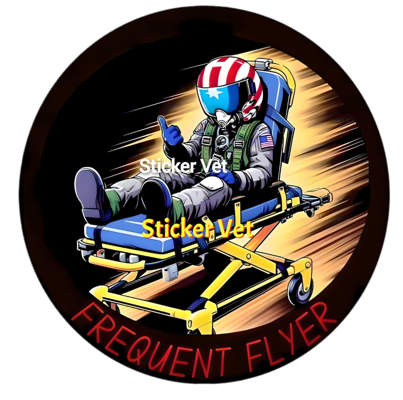 Frequent flyer EMS Ambulance sticker decal laptop water bottle pilot stretcher