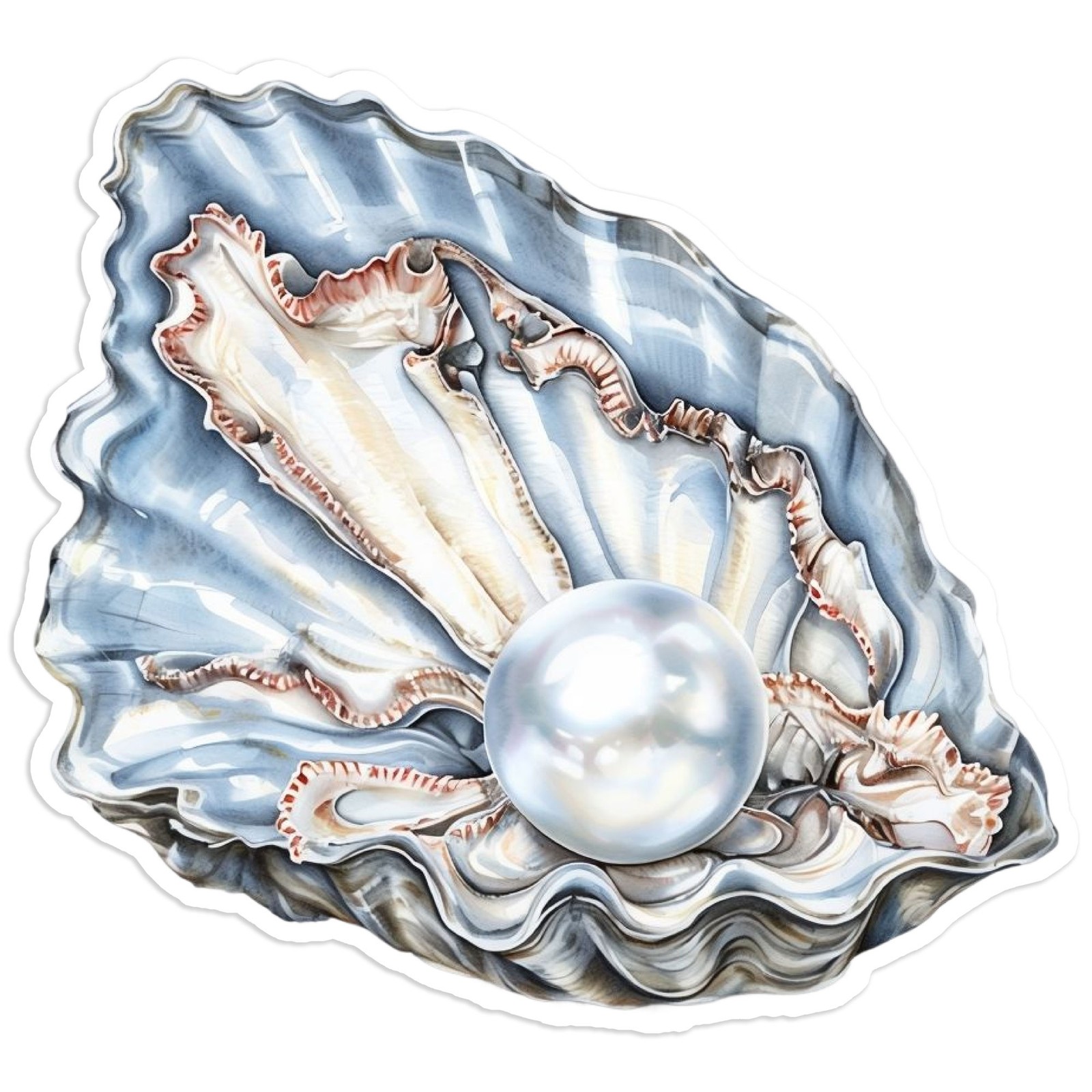 Seashell With Pearl – Vinyl Decal Sticker – Car Window Laptop – #1670