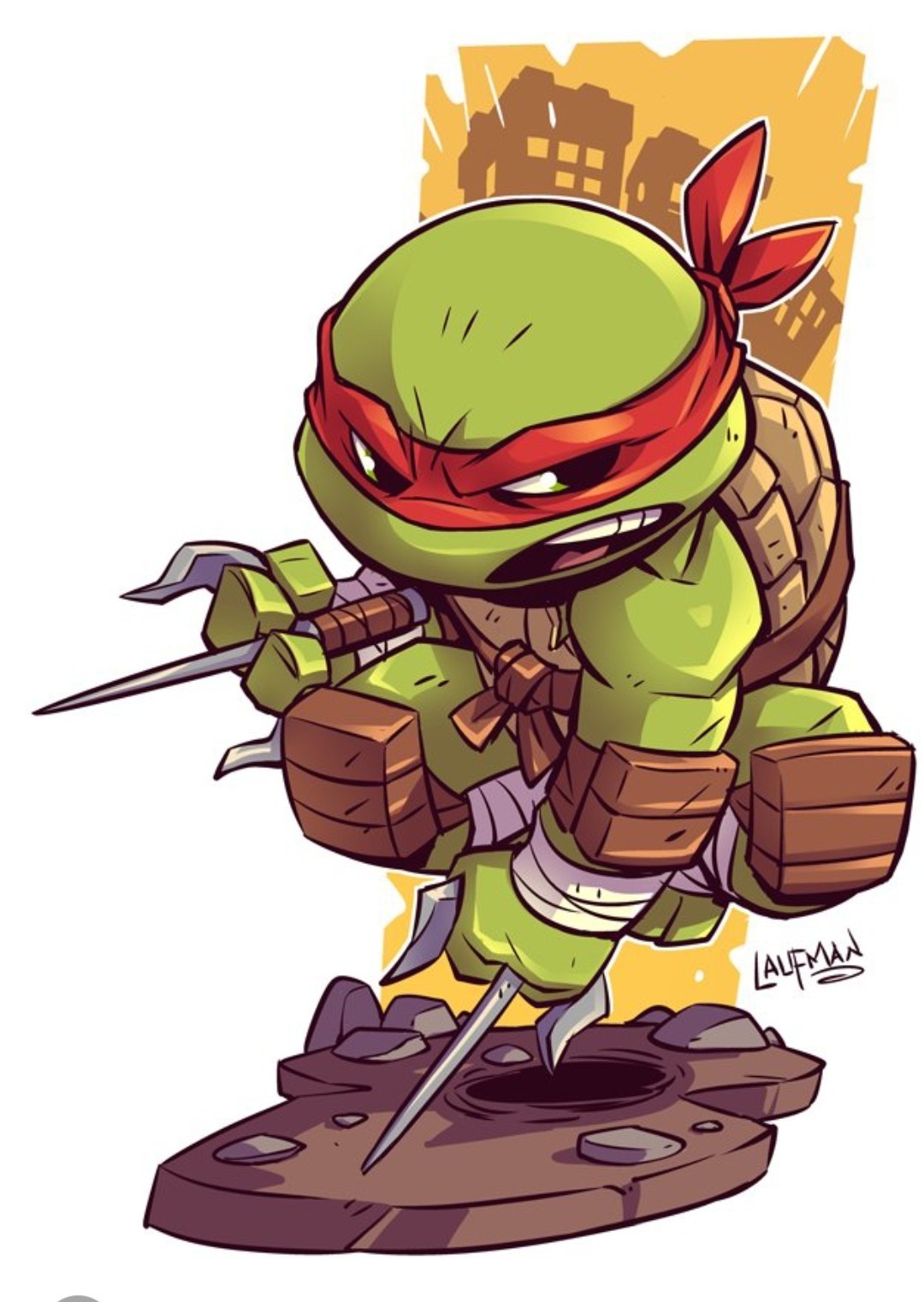 TMNT STICKER X RAPHAEL STICKER X HIGH-GLOSS DIE-CUT VYNIL STICKER 3X2 INCHES