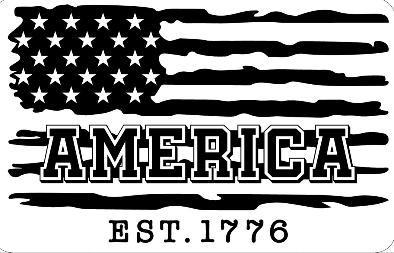 1776 America Vinyl Decal Sticker Patriotic American Flag USA Freedom