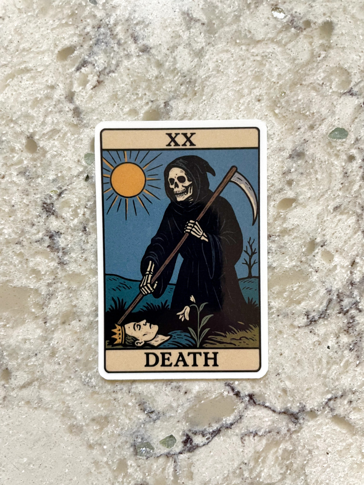 Death Tarot Card Sticker l Gloss or Holographic Laminate l Waterproof Decal
