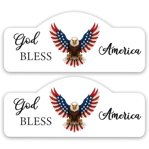 Sticker 2 Pack – Patriotic Bald Eagle Decal with Stars | 8" x God Bless America