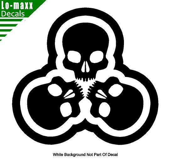 Tri-Skull Custom Graphic Design High Performance Quality Die Cut Vinyl Decal