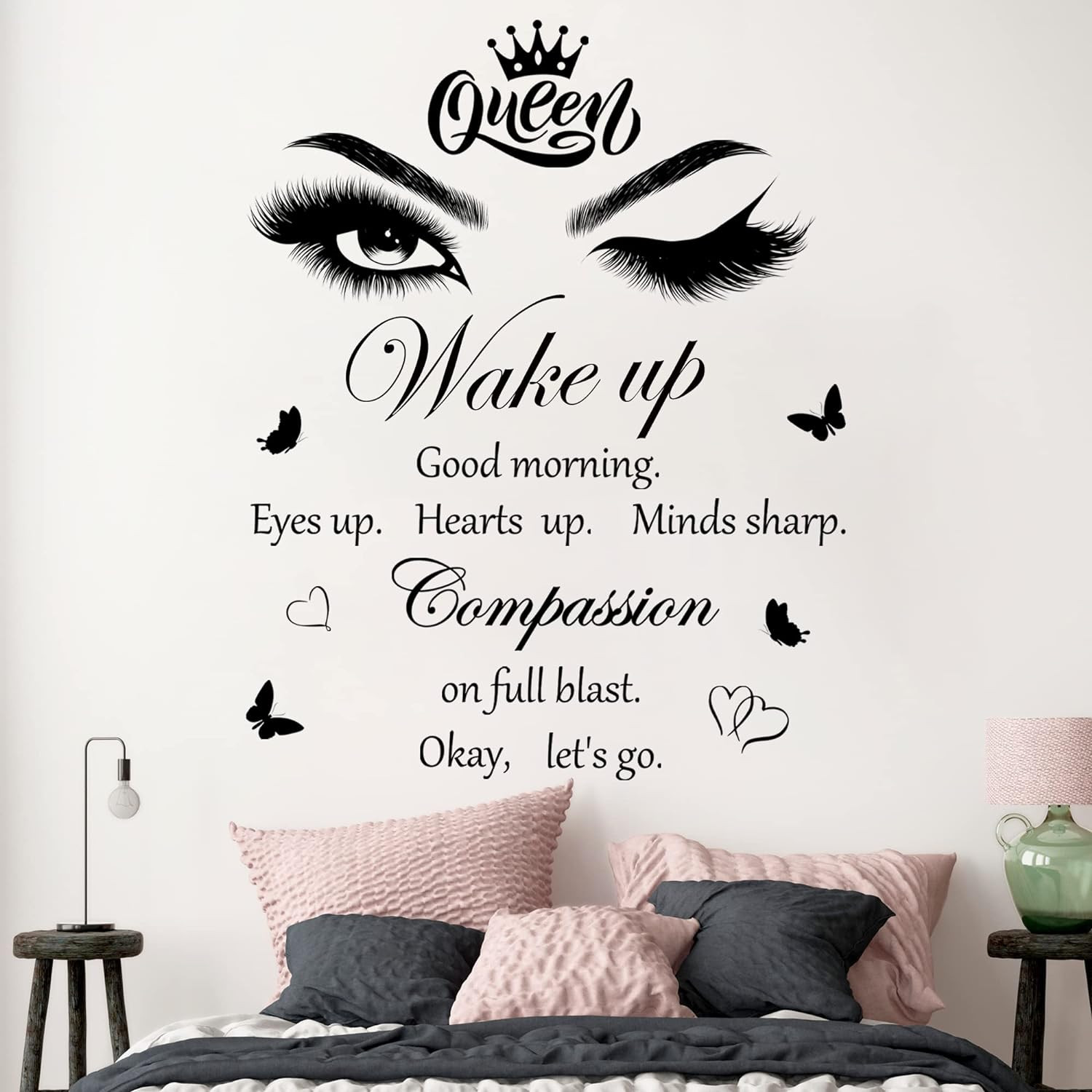 Inspirational Quotes Wall Decals Vinly Beauty Eyes Eyelash Wall Sticker Motivati