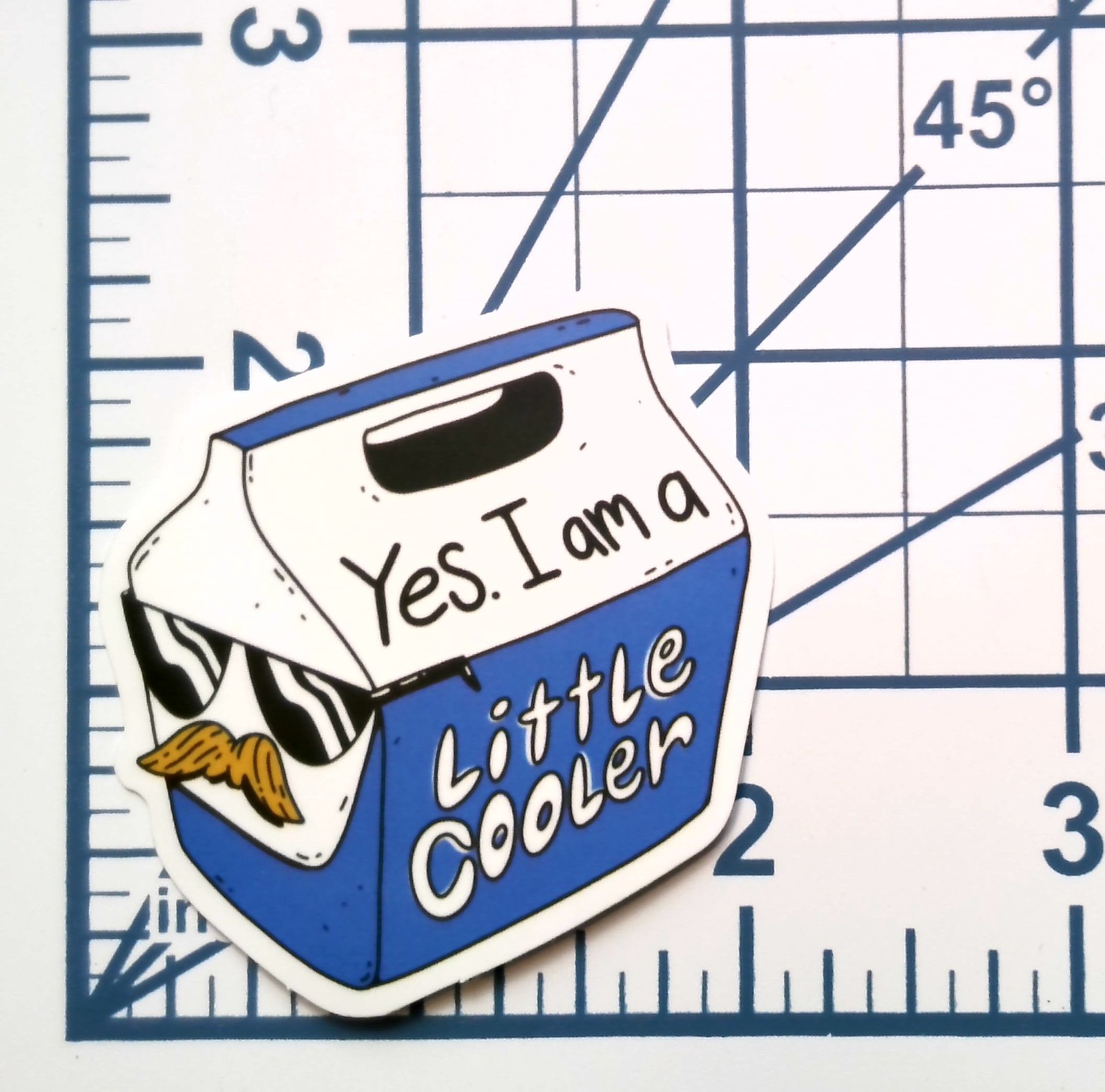 Yes I'm a Little Cooler Vinyl Sticker Funny Pun Decal Laptop Lunch Box Gear