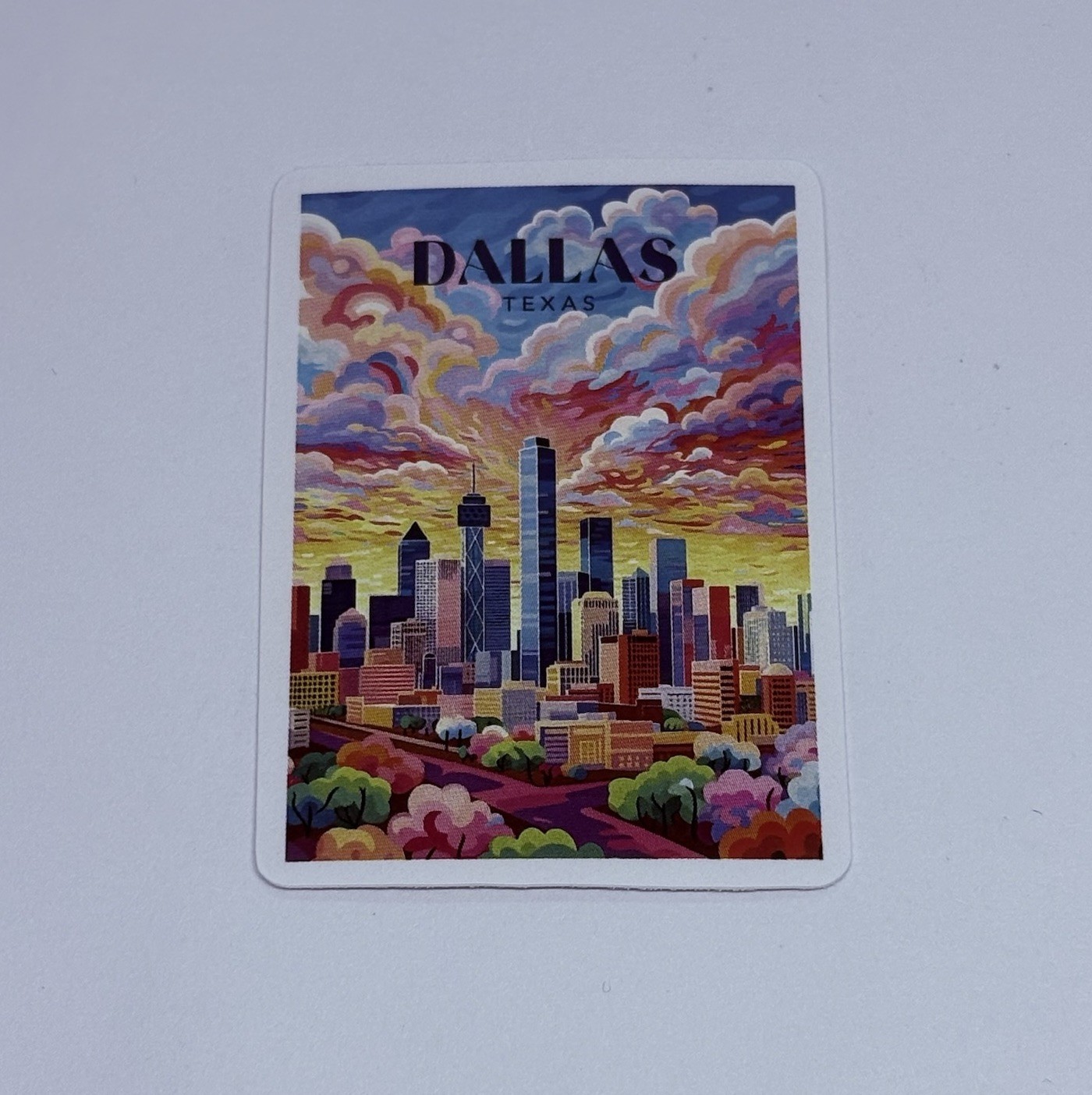 Dallas Texas Sticker City Skyline Decal Vinyl USA Travel Souvenirs Journal Tc9