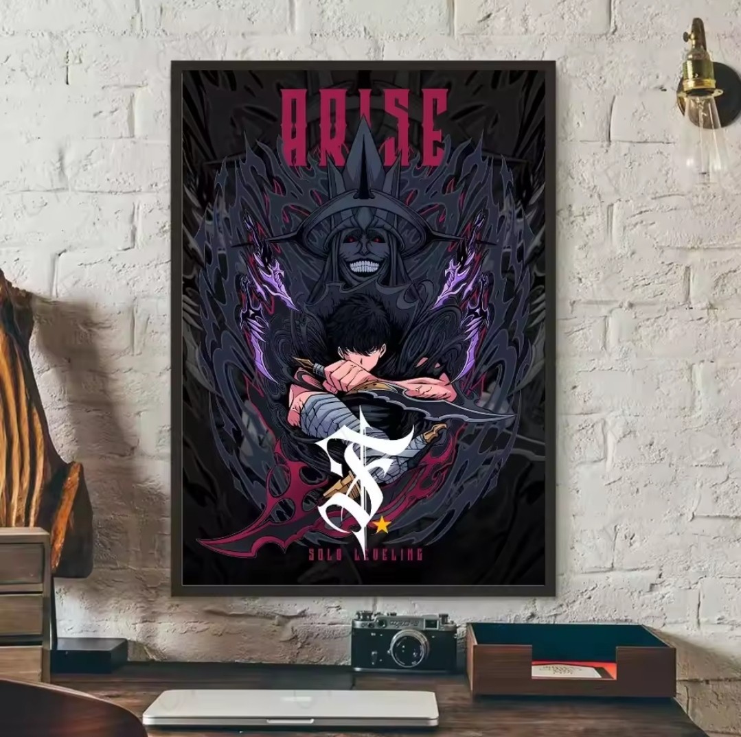 Solo Leveling Poster Wall Art Sun Jinwoo Canvas Cotton Unframed