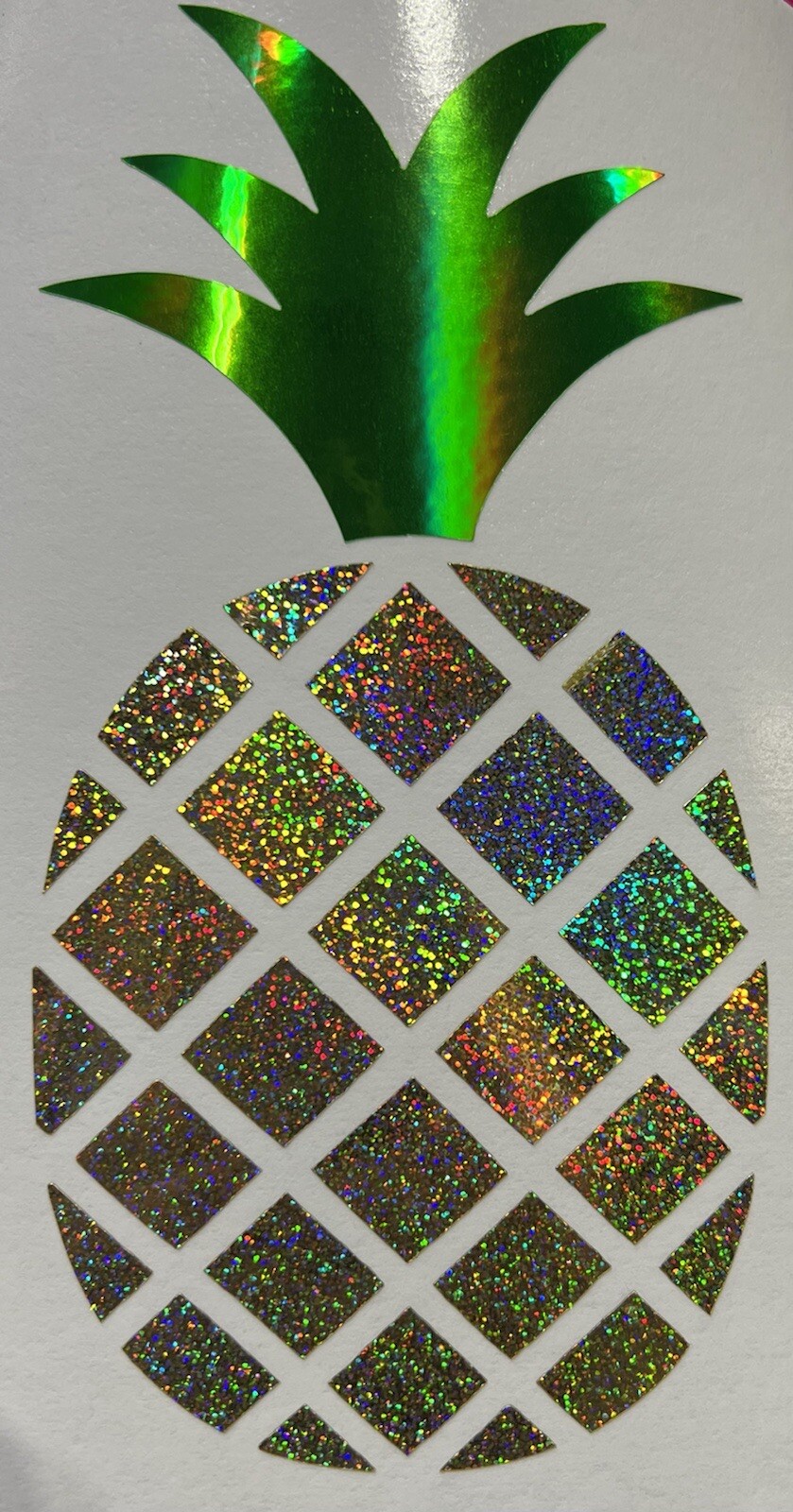 Pineapple Decal sticker vinyl Flip Flops holographic Beach Gold and Green