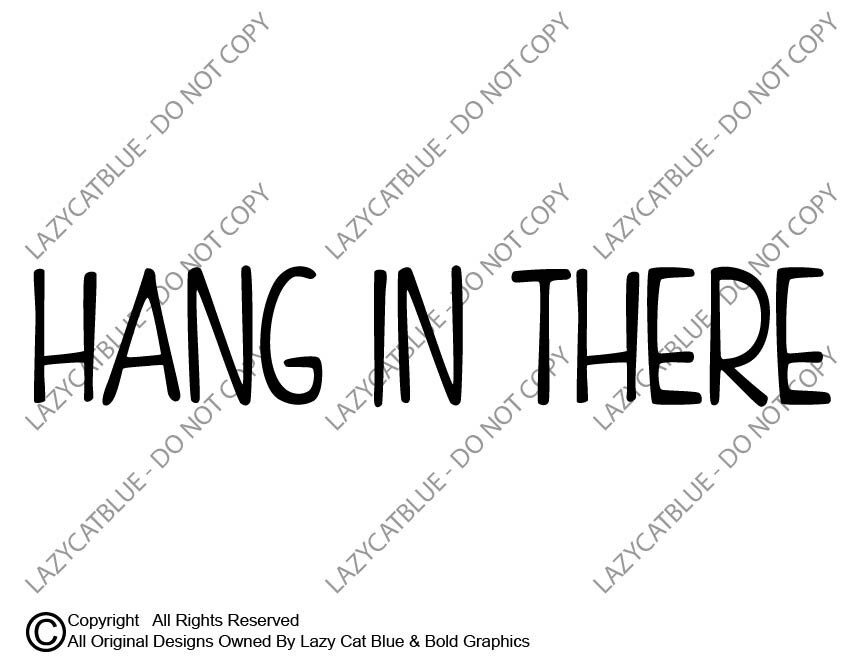 Small 3.5" Hang In There Sticker Decal Rearview Mirror Inspirational Quote Life